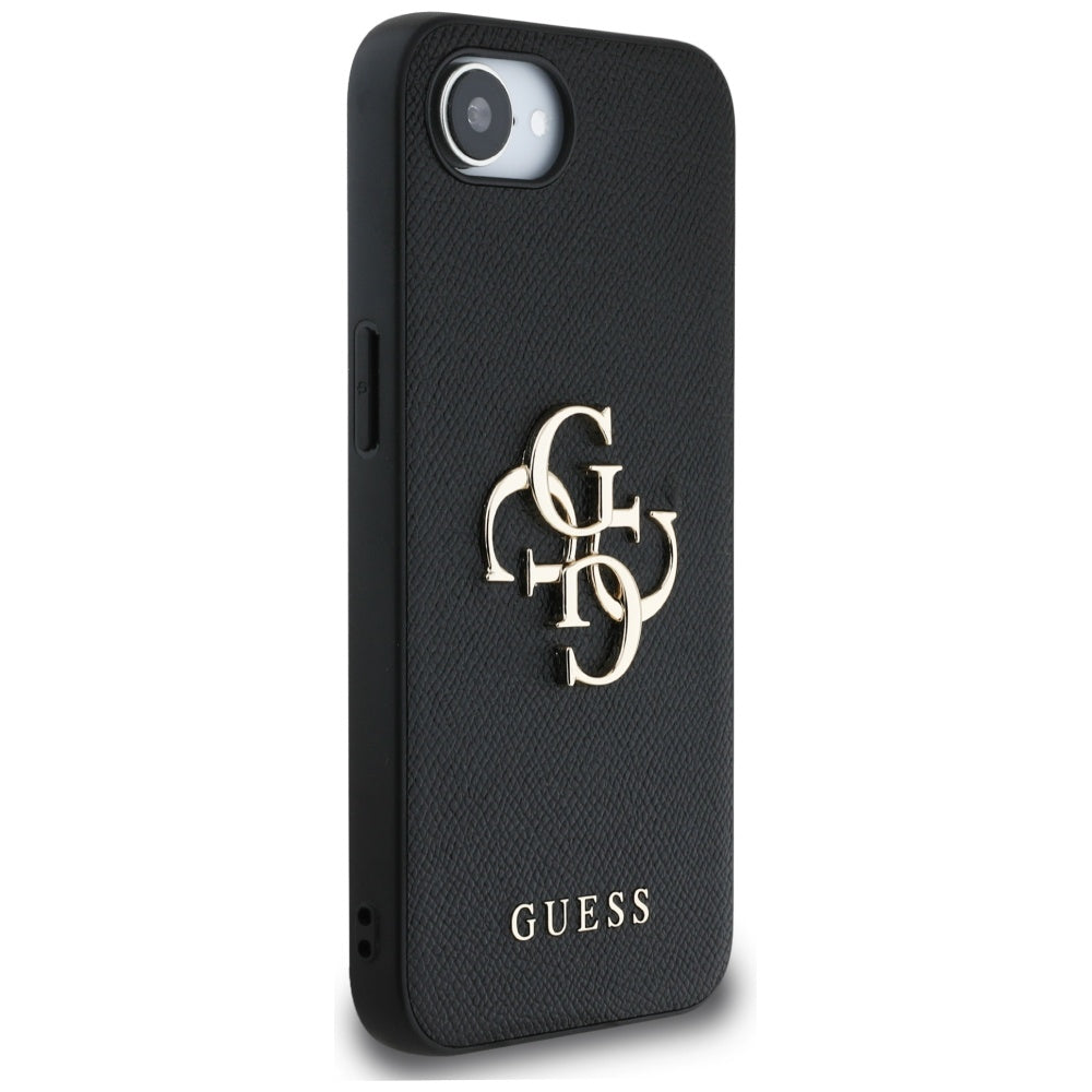 Etui til Apple iPhone 17e / 16e, Guess, 4G Grained Big and Classic Logo, Sort