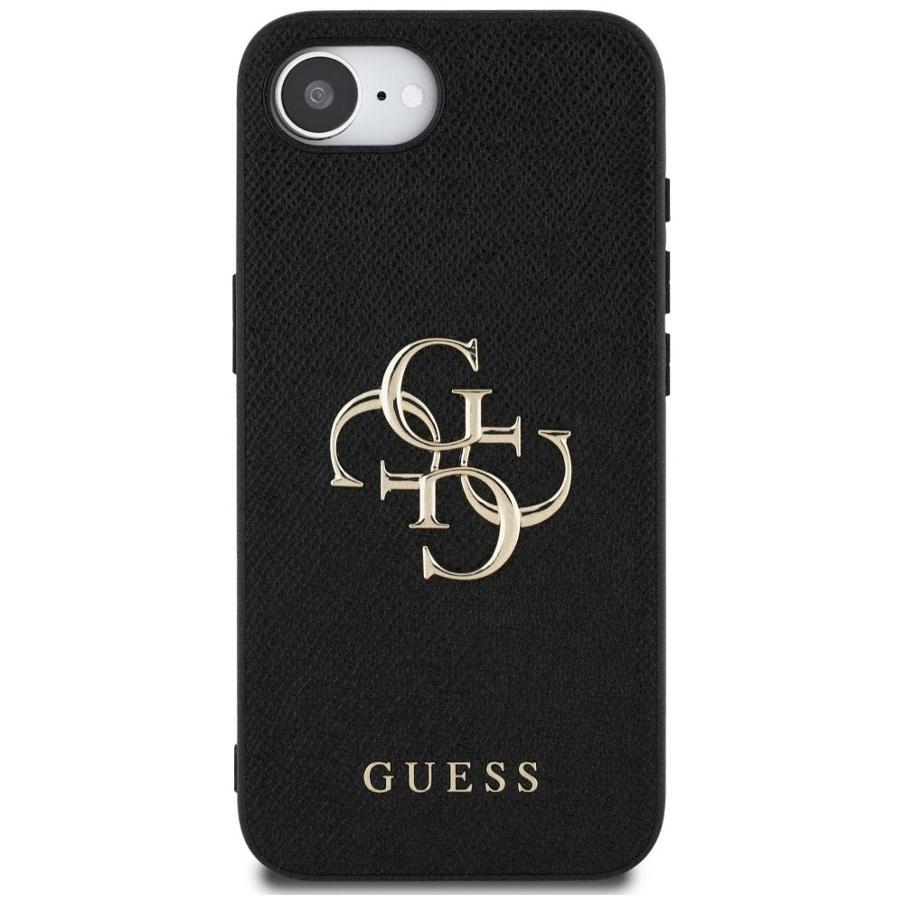 Etui til Apple iPhone 17e / 16e, Guess, 4G Grained Big and Classic Logo, Sort