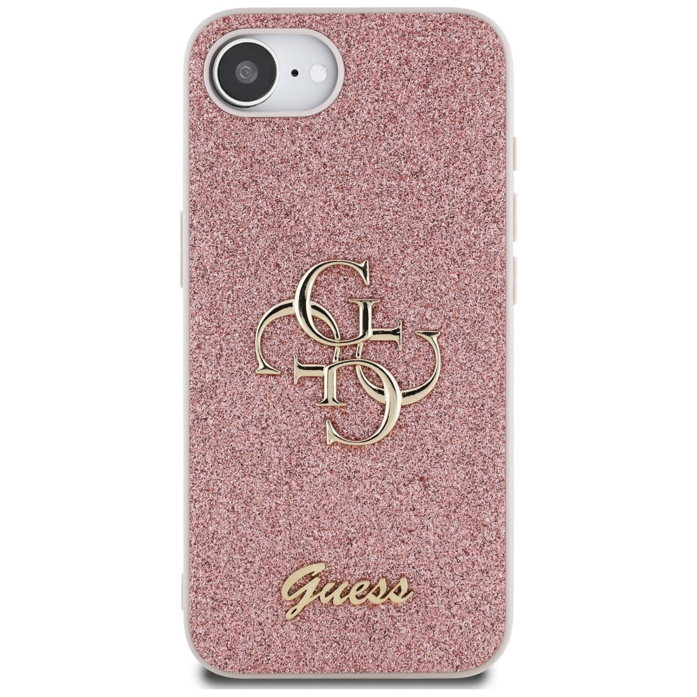 Etui til Apple iPhone 17e / 16e, Guess, Fixed Glitter Big 4G, Pink