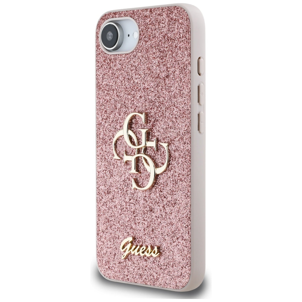 Etui til Apple iPhone 17e / 16e, Guess, Fixed Glitter Big 4G, Pink