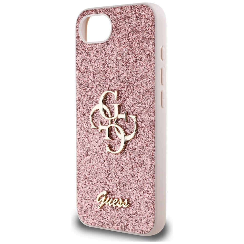 Etui til Apple iPhone 17e / 16e, Guess, Fixed Glitter Big 4G, Pink