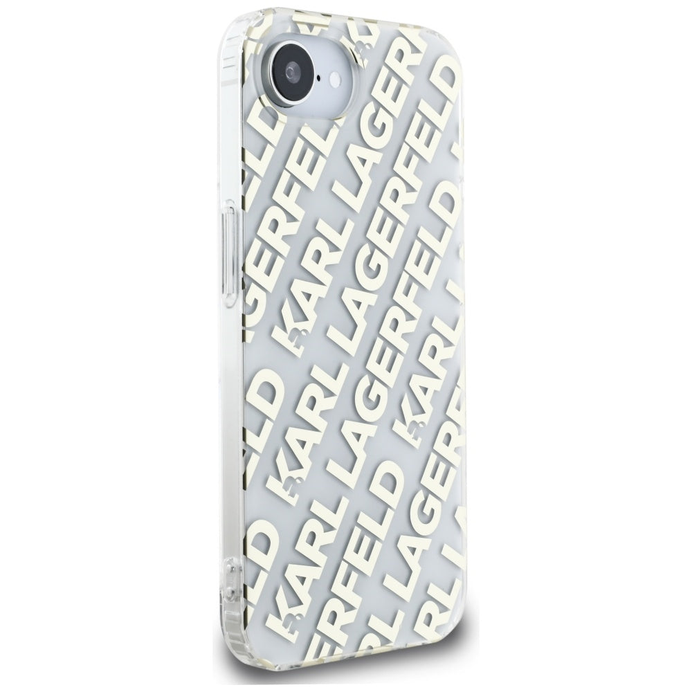 Etui til Apple iPhone 17e / 16e, Karl Lagerfeld, IML Luxury Gold Fullover Logo, Gylden