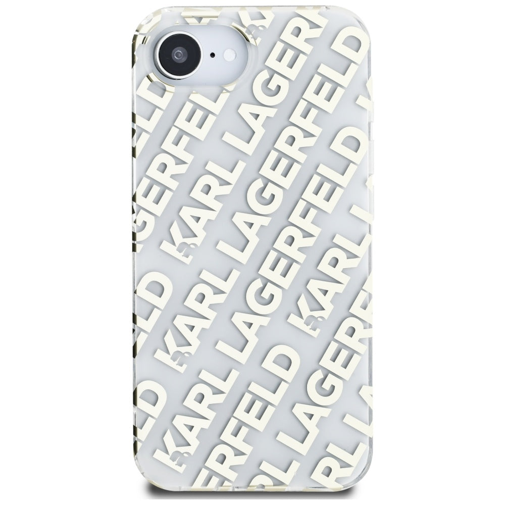 Etui til Apple iPhone 17e / 16e, Karl Lagerfeld, IML Luxury Gold Fullover Logo, Gylden