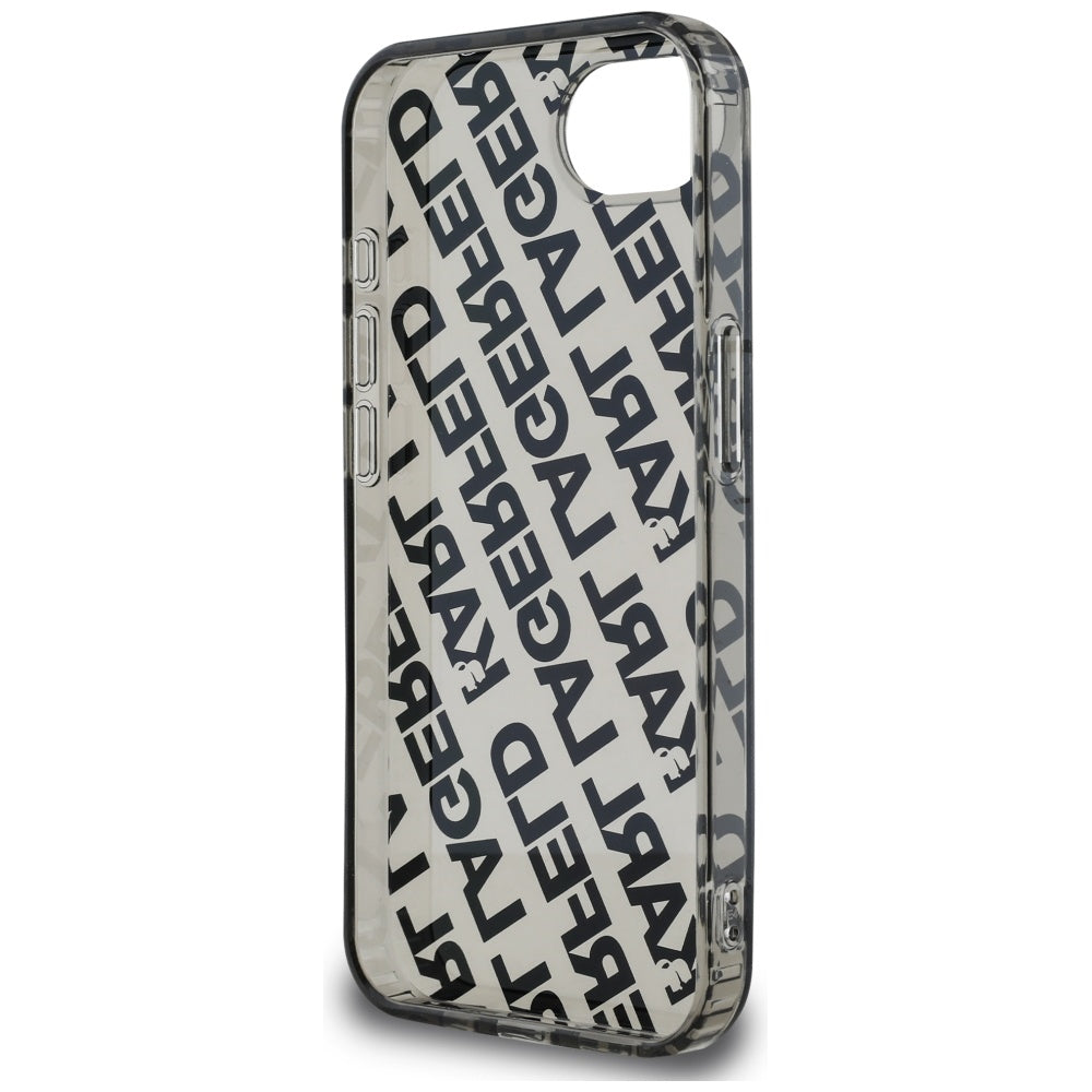Etui til Apple iPhone 17e / 16e, Karl Lagerfeld, IML Luxury Silver Fullover Logo, Sølvfarvet