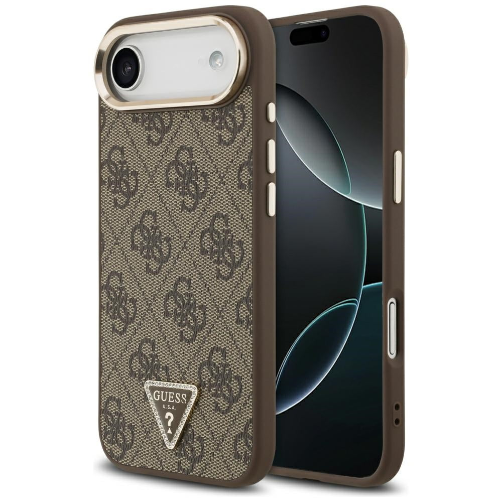 Etui til Apple iPhone 17 Air, Guess, 4G Triangle Logo, Gylden Brun