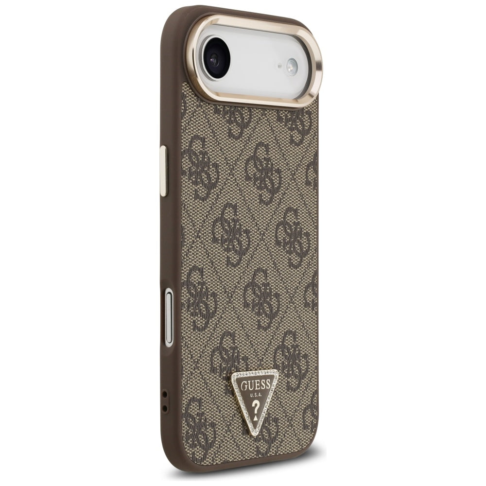 Etui til Apple iPhone 17 Air, Guess, 4G Triangle Logo, Gylden Brun