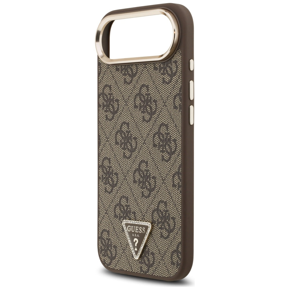 Etui til Apple iPhone 17 Air, Guess, 4G Triangle Logo, Gylden Brun
