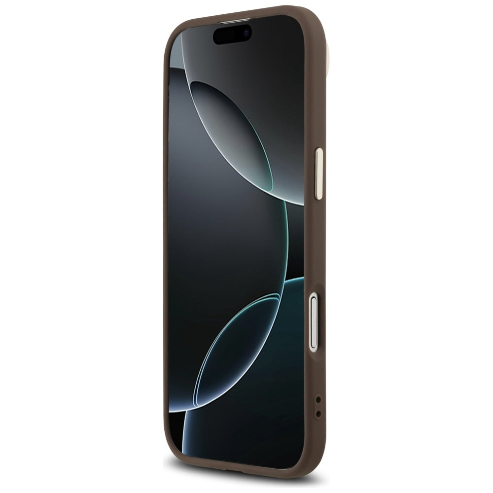Etui til Apple iPhone 17 Air, Guess, 4G Triangle Logo, Gylden Brun