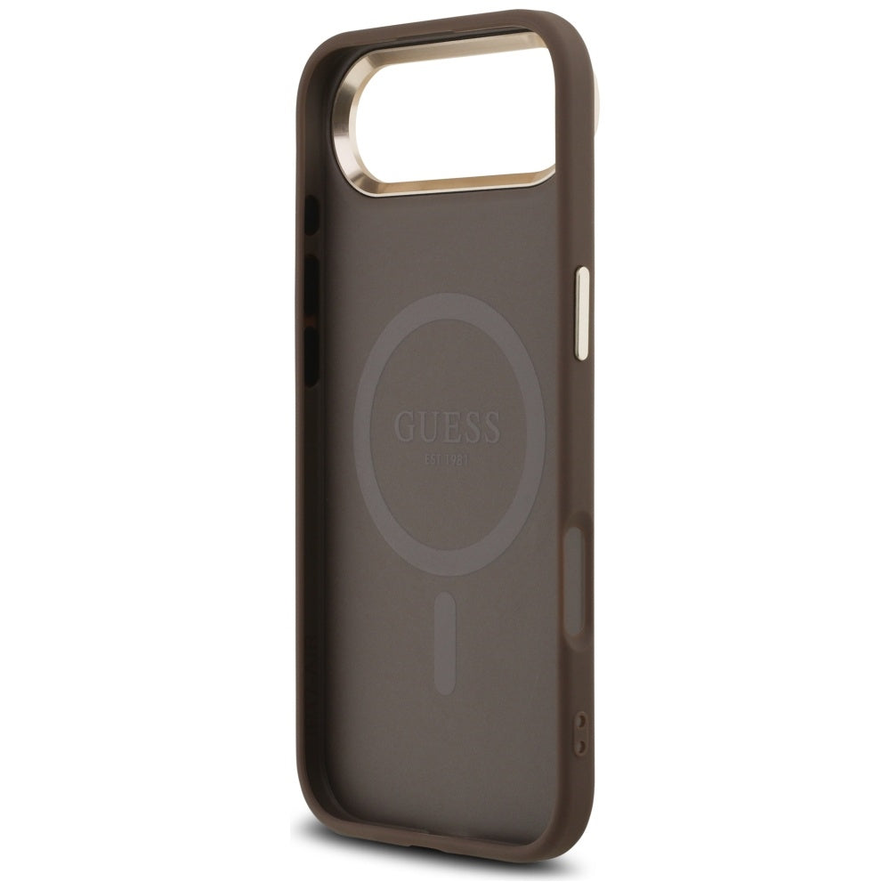 Etui til Apple iPhone 17 Air, Guess, 4G Triangle Logo, Gylden Brun