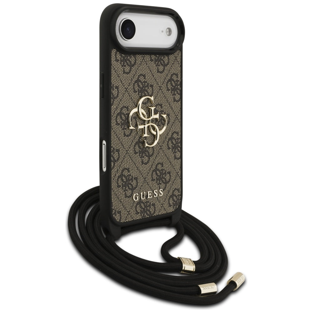 Etui til Apple iPhone 17 Air, Guess, Crossbody Cord 4G Big Log, Brun