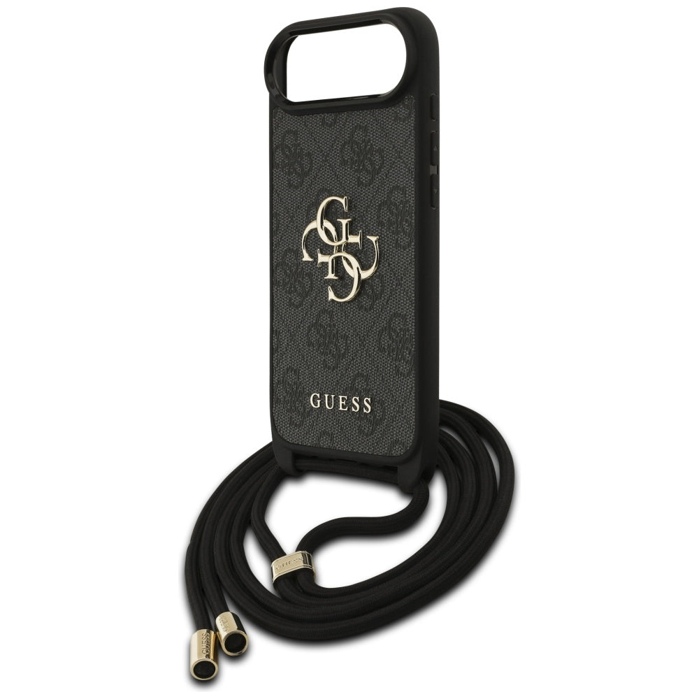 Etui til Apple iPhone 17 Air, Guess, Crossbody Cord 4G Big Log, Sort