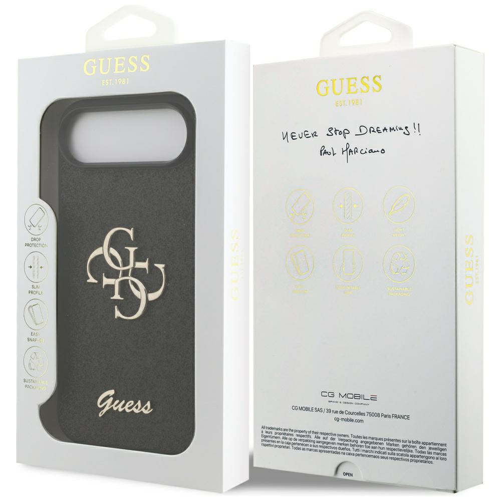 Etui til Apple iPhone 17 Air, Guess, Fixed Glitter Big 4G, Sort