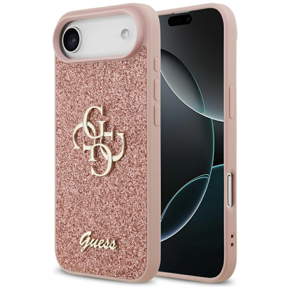 Etui til Apple iPhone 17 Air, Guess, Fixed Glitter Big 4G, Pink