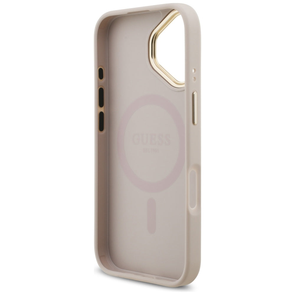 Etui til Apple iPhone 17, Guess, 4G Strass Logo og Big Strap, Pink