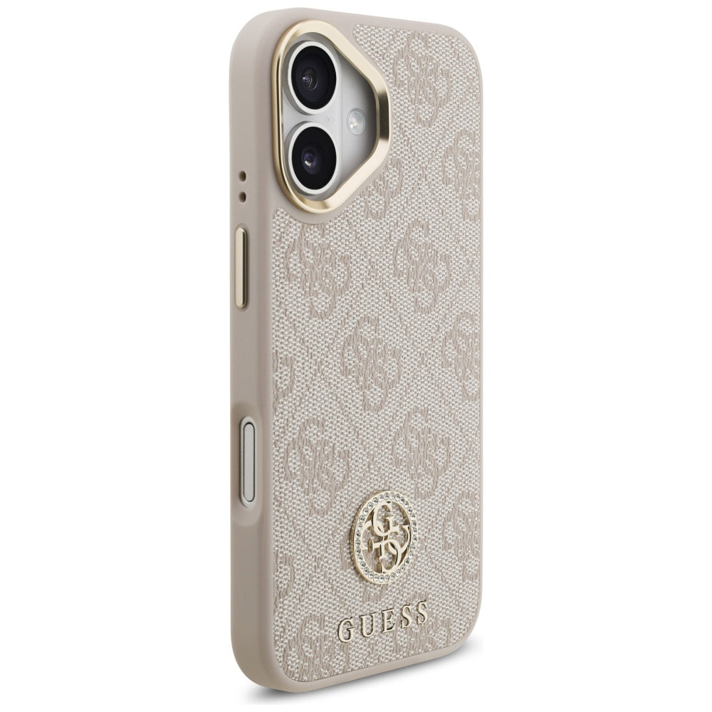 Etui til Apple iPhone 17, Guess, 4G Strass Logo og Big Strap, Pink