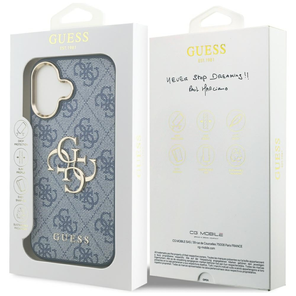 Etui til Apple iPhone 17, Guess, Big 4G Logo Classic, Gyldenblå