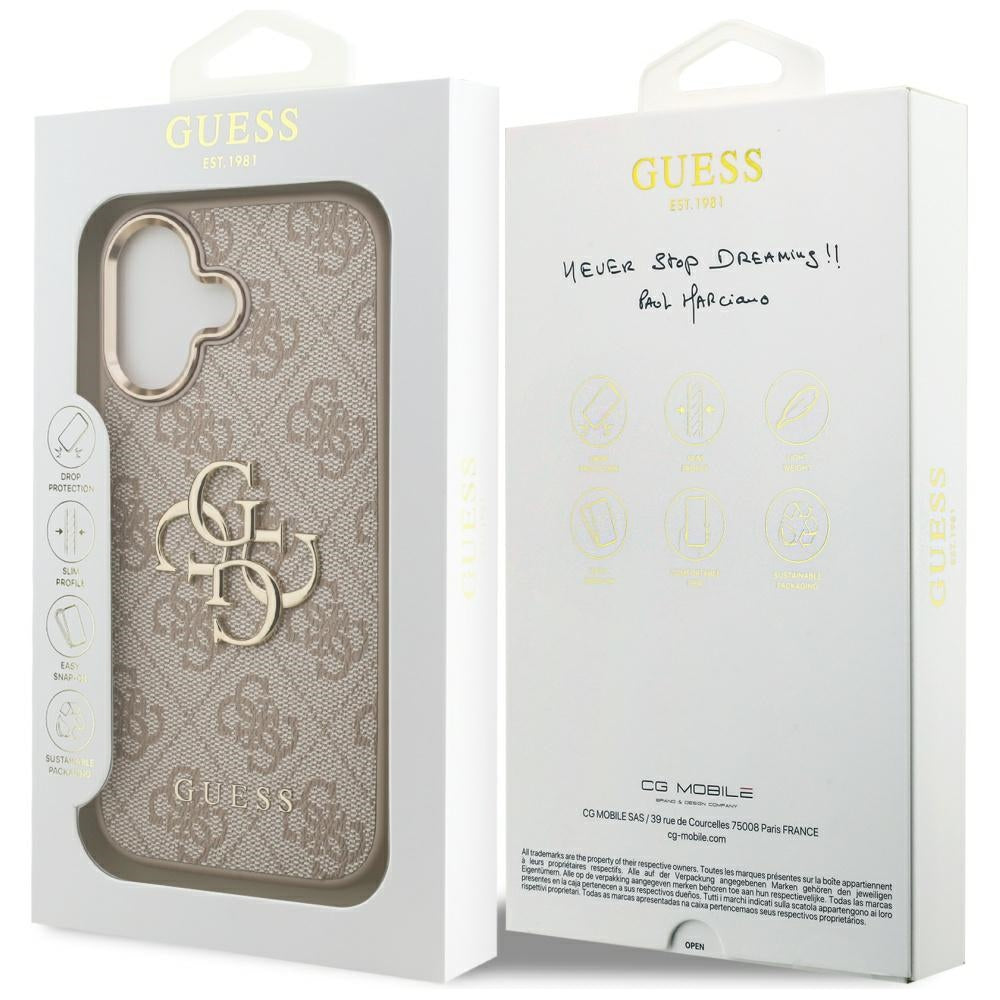 Etui til Apple iPhone 17, Guess, Big 4G Logo Classic, Gylden Rosa