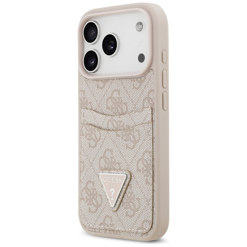 Etui til Apple iPhone 17 Pro, Guess, 4G Double Card Triangle, Pink