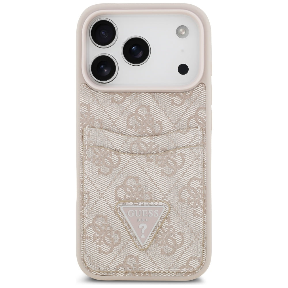 Etui til Apple iPhone 17 Pro, Guess, 4G Double Card Triangle, Pink