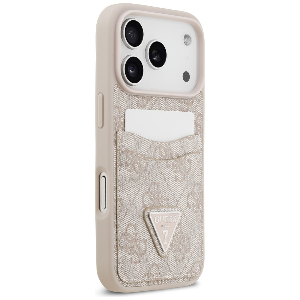 Etui til Apple iPhone 17 Pro, Guess, 4G Double Card Triangle, Pink