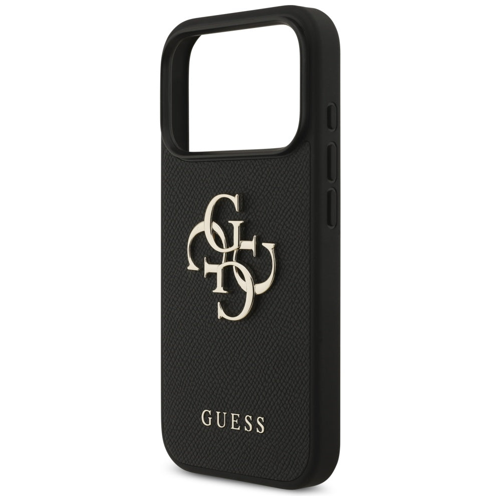 Etui til Apple iPhone 17 Pro, Guess, 4G Grained Big and Classic Logo, Sort