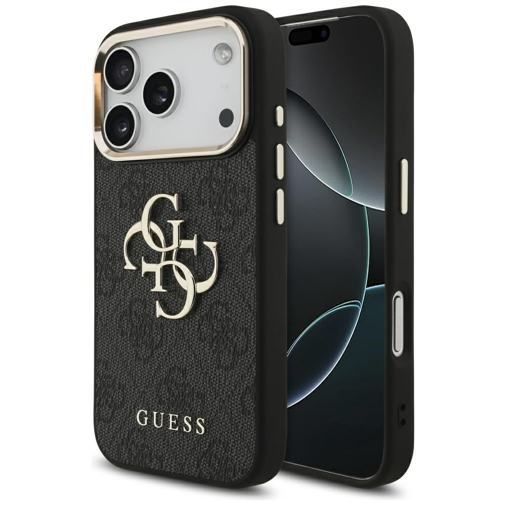 Etui til Apple iPhone 17 Pro, Guess, Big 4G Logo Classic, Sort Guld