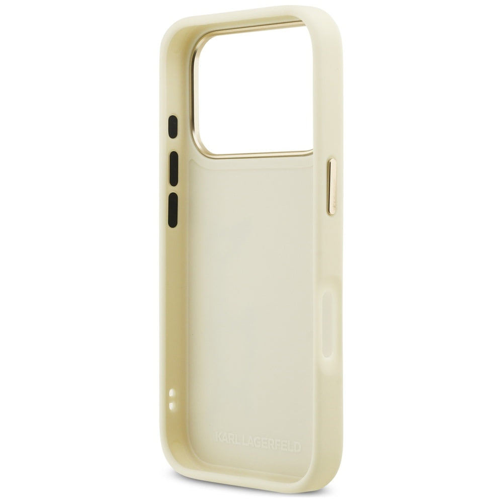 Etui til Apple iPhone 17 Pro, Karl Lagerfeld, Script Logo, Beige