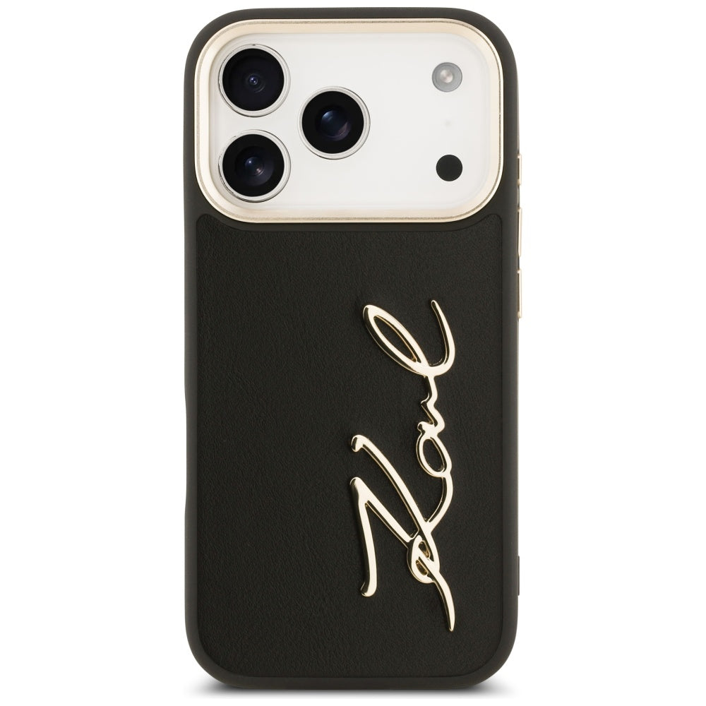 Etui til Apple iPhone 17 Pro, Karl Lagerfeld, Script Logo, Sort