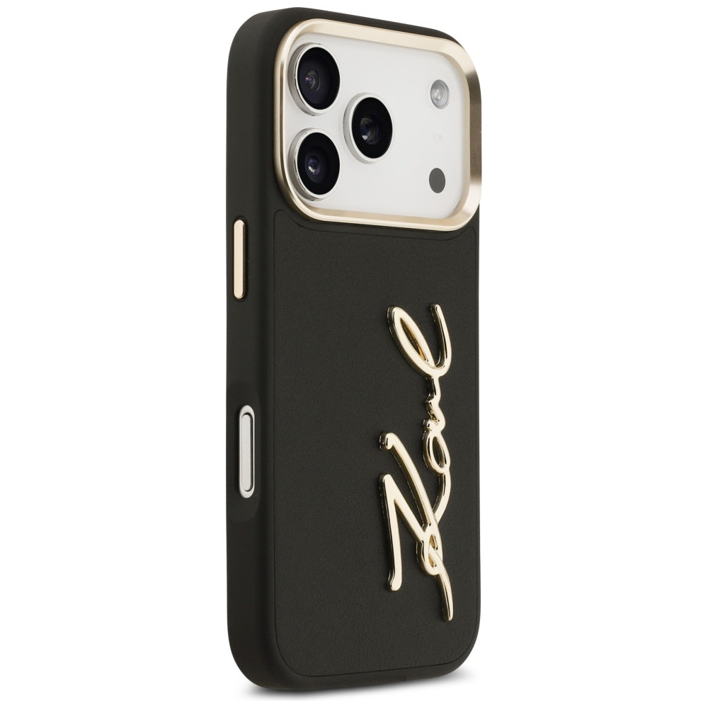 Etui til Apple iPhone 17 Pro, Karl Lagerfeld, Script Logo, Sort