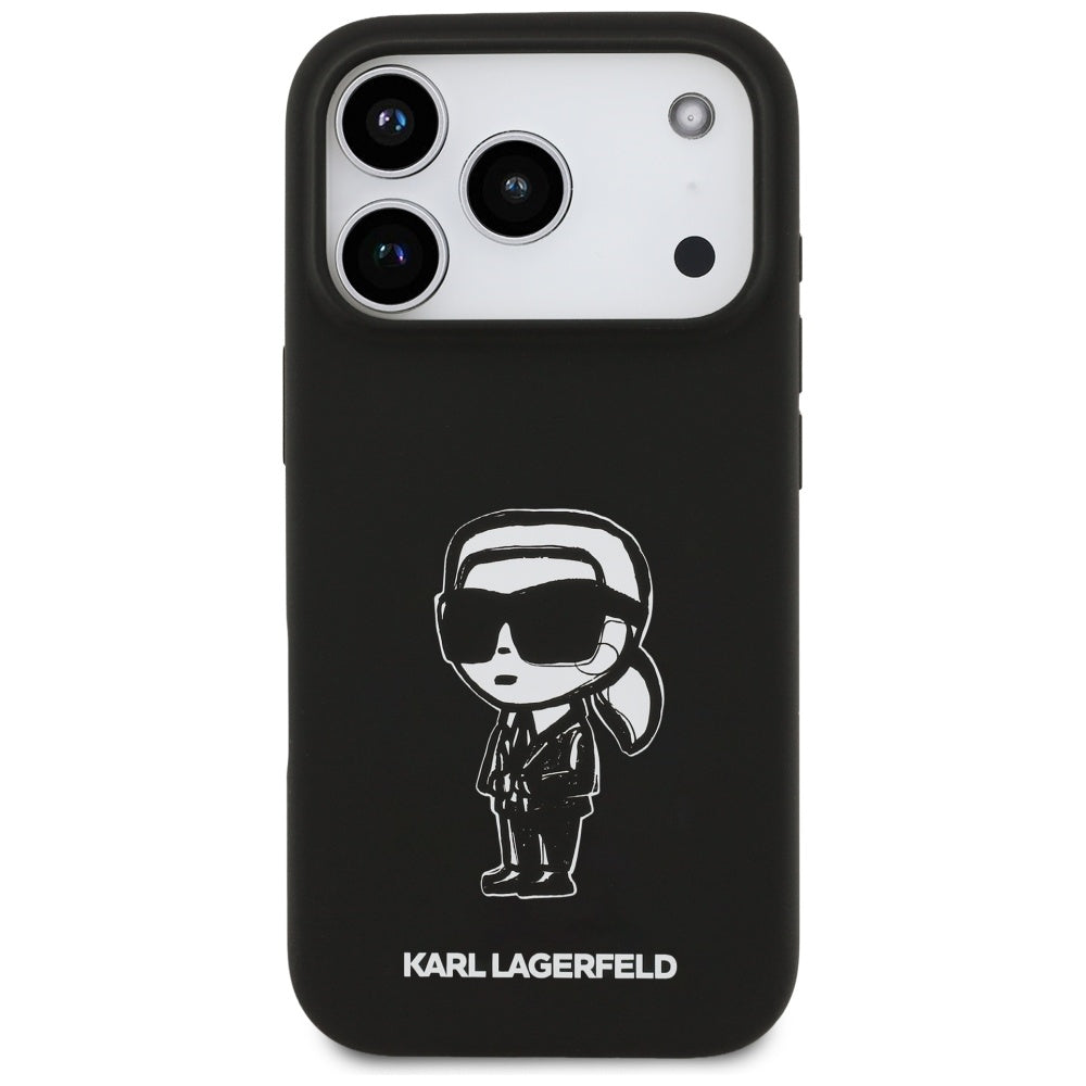 Etui til Apple iPhone 17 Pro, Karl Lagerfeld, Sketch and Logo Karl, Sort