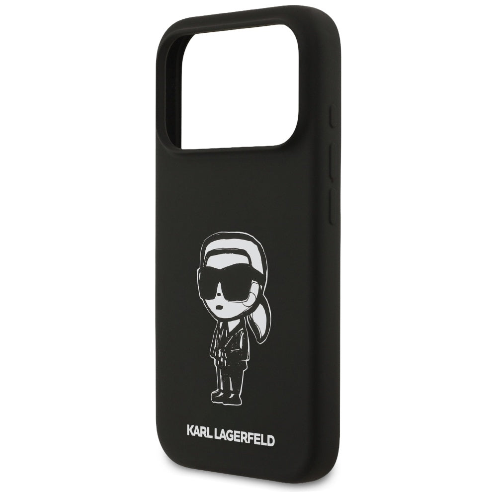 Etui til Apple iPhone 17 Pro, Karl Lagerfeld, Sketch and Logo Karl, Sort