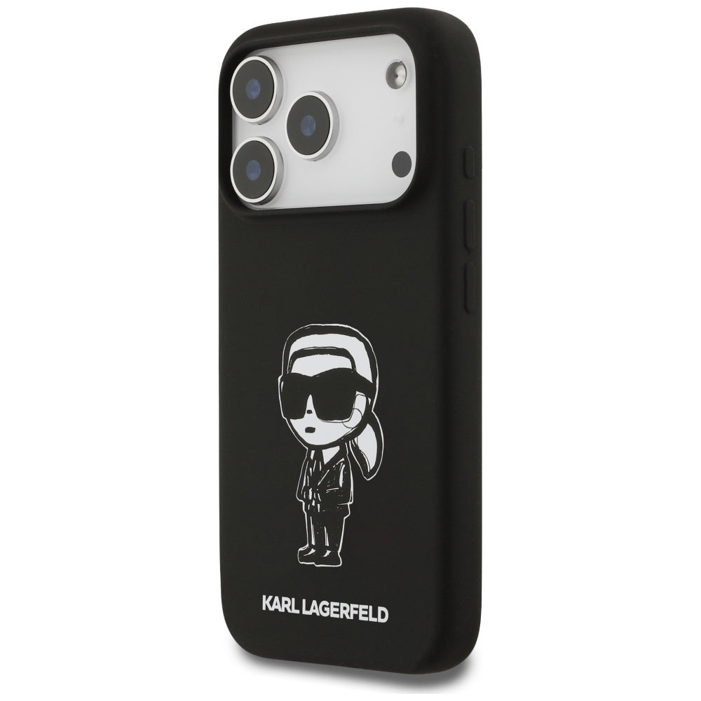Etui til Apple iPhone 17 Pro, Karl Lagerfeld, Sketch and Logo Karl, Sort