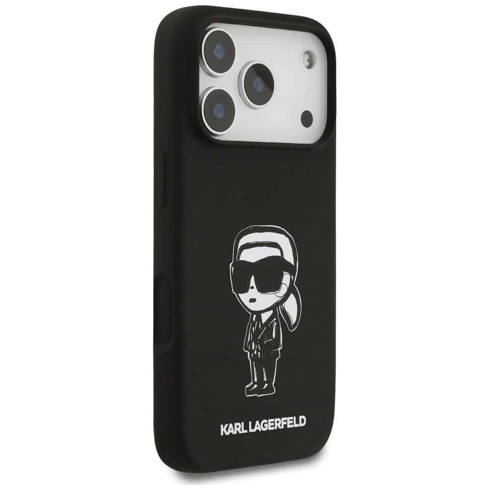 Etui til Apple iPhone 17 Pro, Karl Lagerfeld, Sketch and Logo Karl, Sort