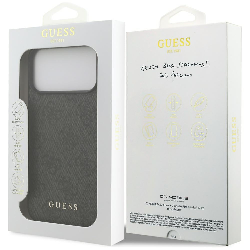 Etui til Apple iPhone 17 Pro Max, Guess, 4G Classic, Sort