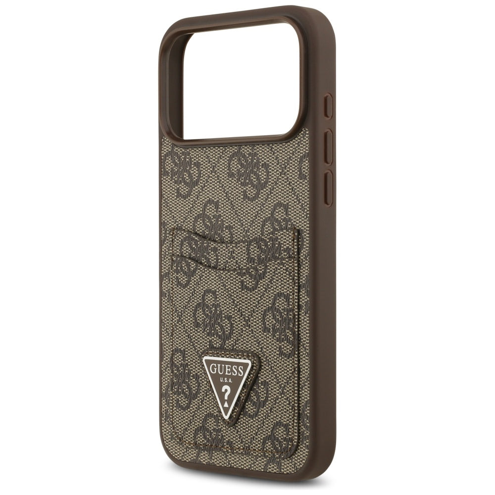 Etui til Apple iPhone 17 Pro Max, Guess, 4G Double Card Triangle, Brun