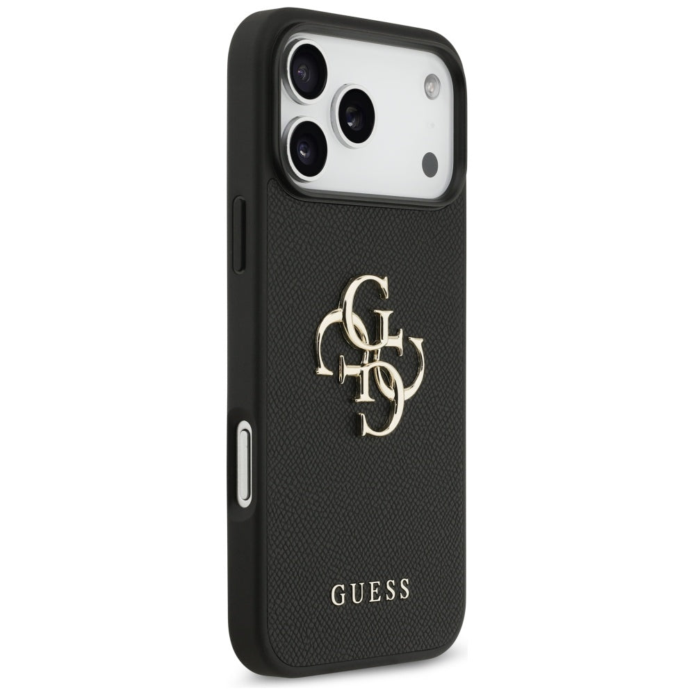 Etui til Apple iPhone 17 Pro Max, Guess, 4G Grained Big and Classic Logo, Sort