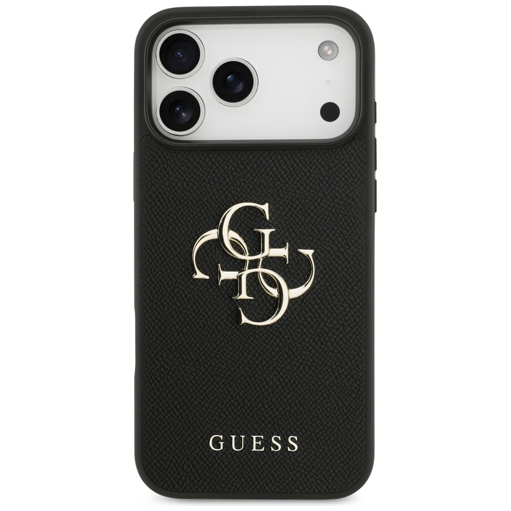 Etui til Apple iPhone 17 Pro Max, Guess, 4G Grained Big and Classic Logo, Sort
