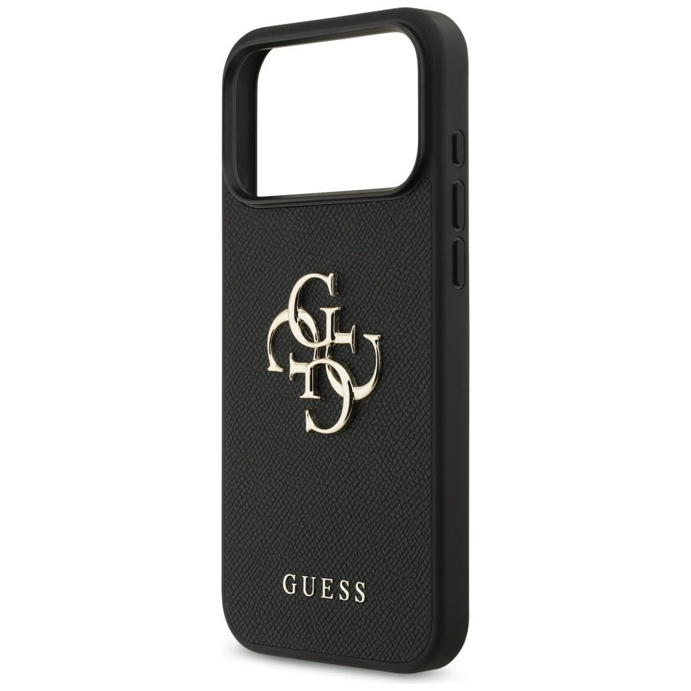 Etui til Apple iPhone 17 Pro Max, Guess, 4G Grained Big and Classic Logo, Sort