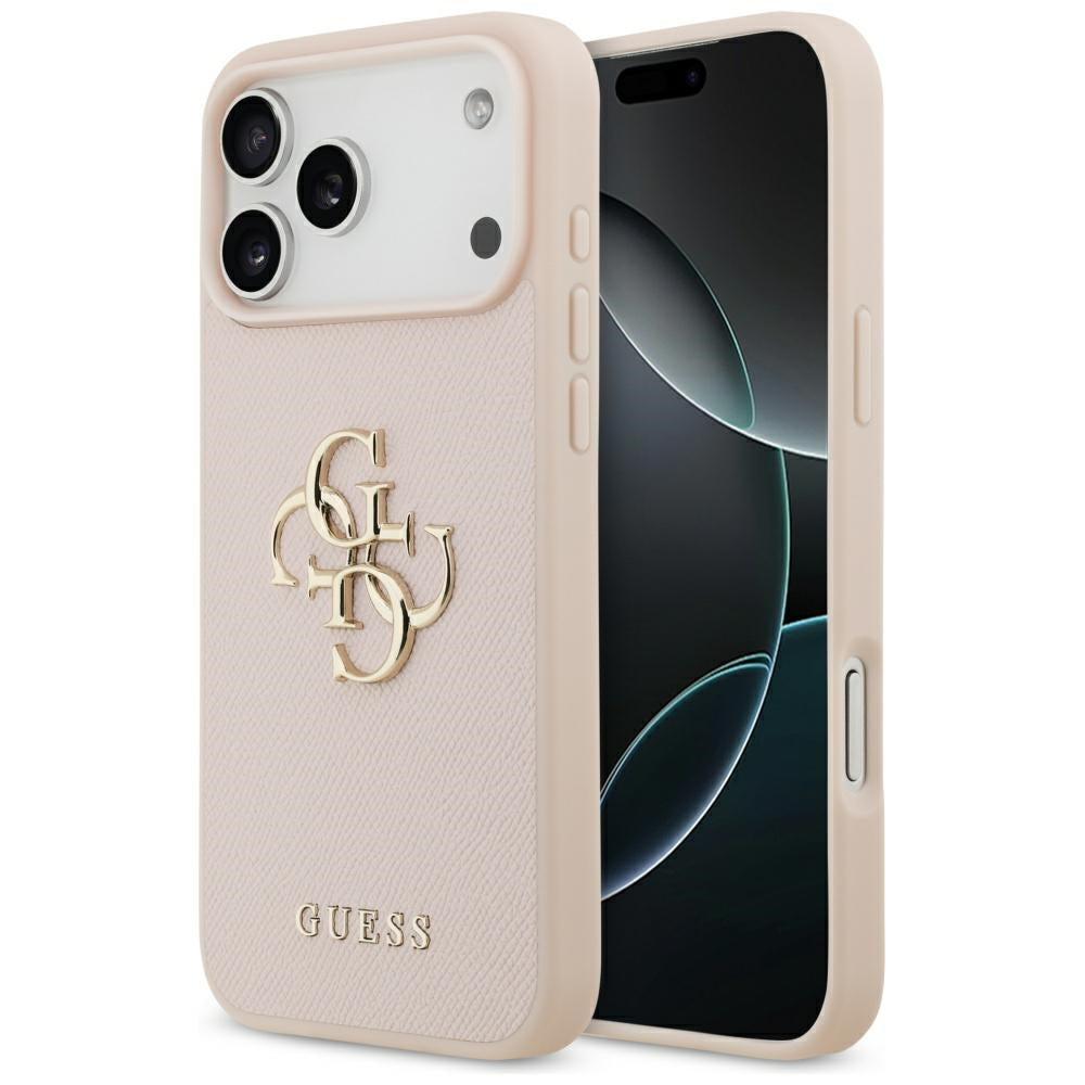 Etui til Apple iPhone 17 Pro Max, Guess, 4G Grained Big and Classic Logo, Pink