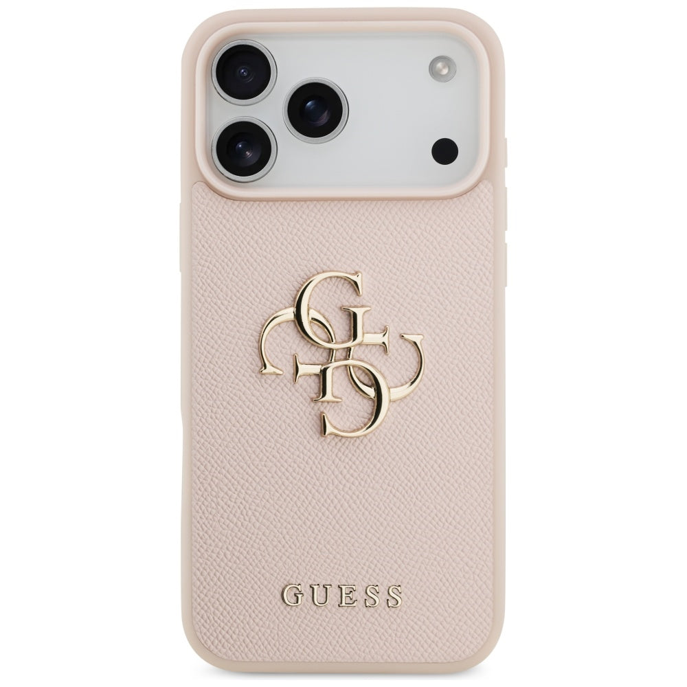 Etui til Apple iPhone 17 Pro Max, Guess, 4G Grained Big and Classic Logo, Pink