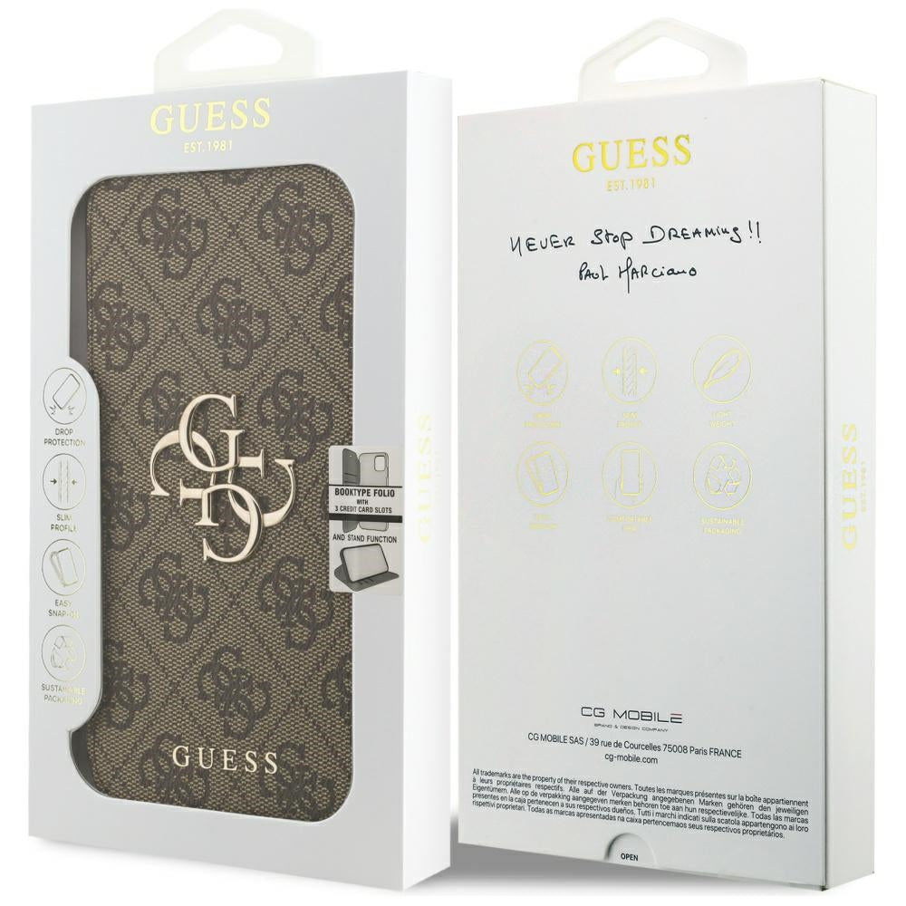 Etui til Apple iPhone 17 Pro Max, Guess, 4G Metal Logo, Brun