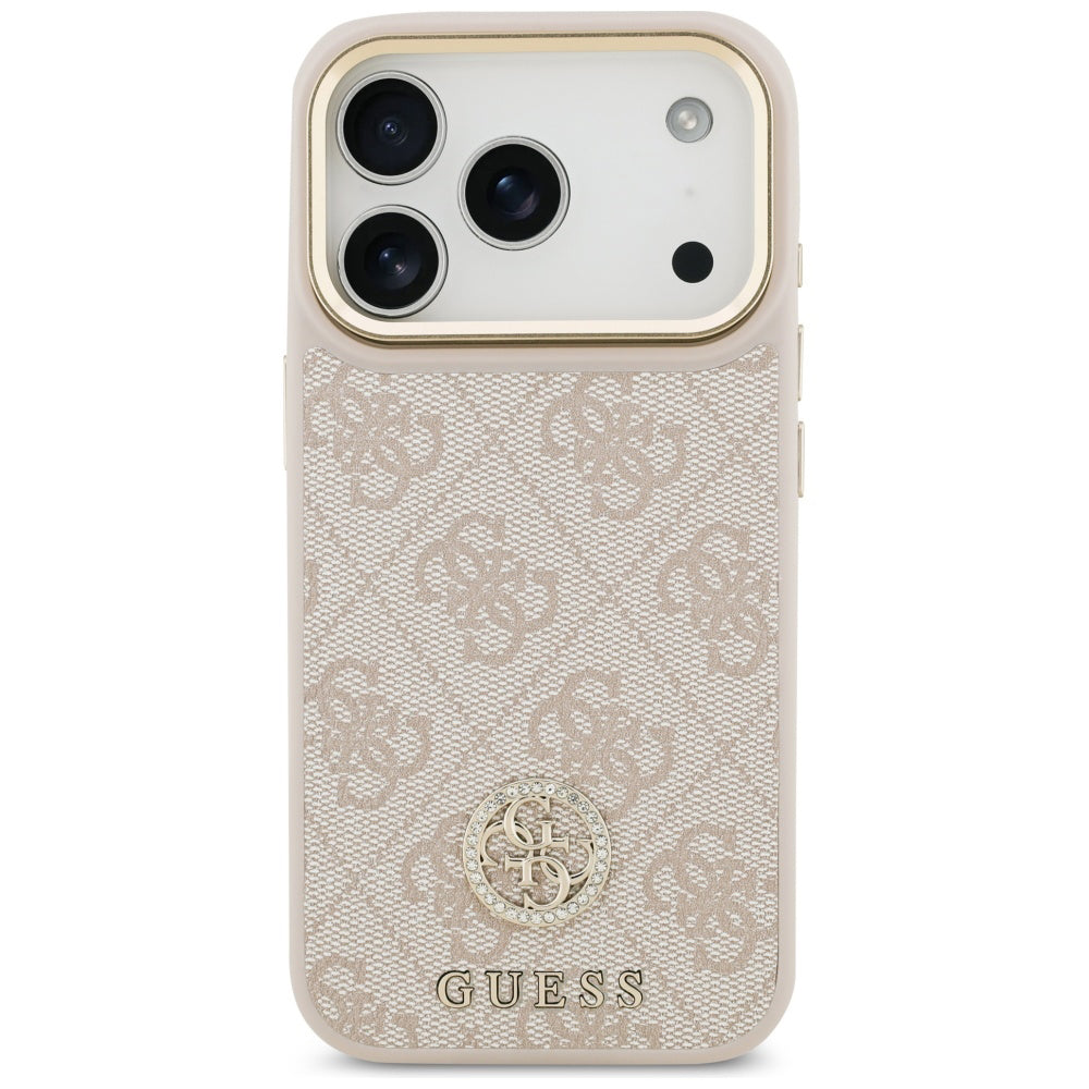 Etui til Apple iPhone 17 Pro Max, Guess, 4G Strass Logo og Big Strap, Pink