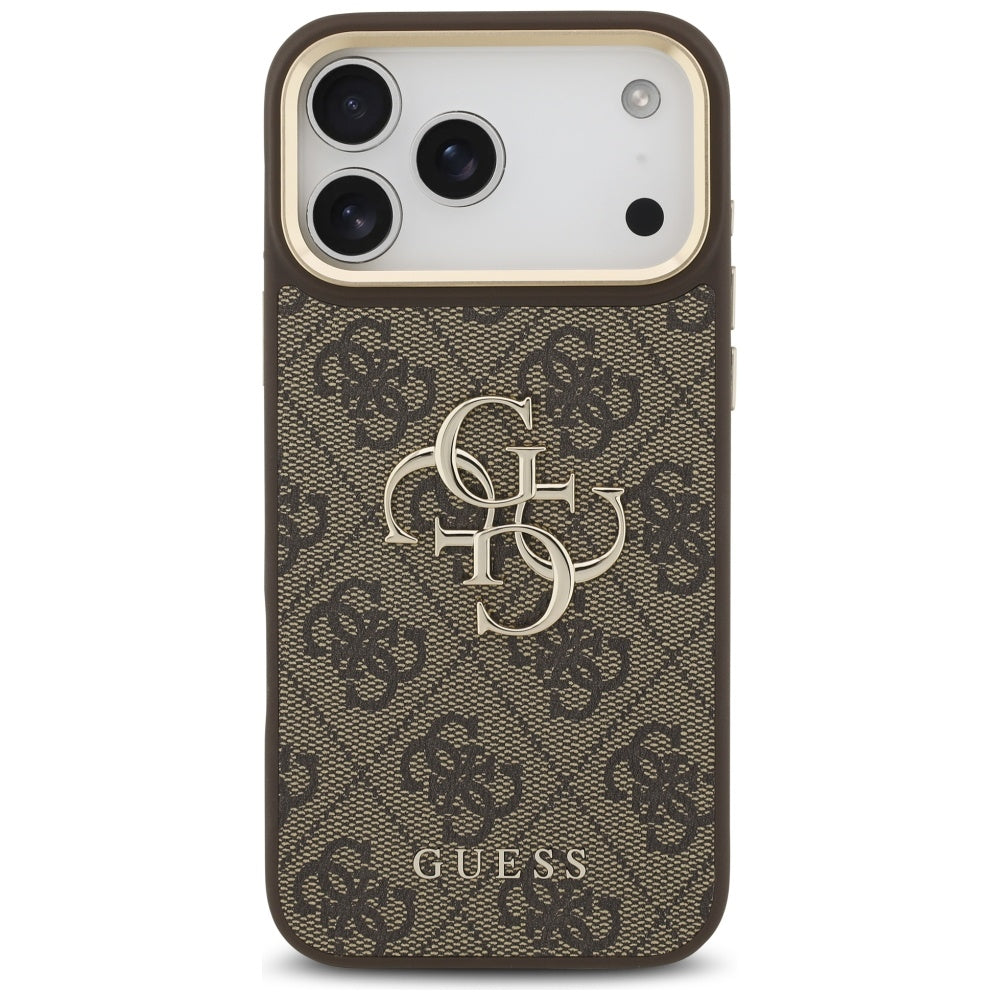 Etui til Apple iPhone 17 Pro Max, Guess, Big 4G Classic Logo med stor rem, Brun