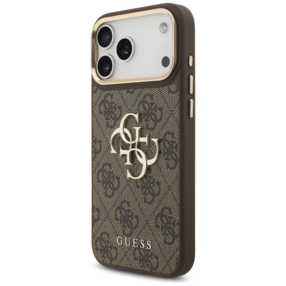 Etui til Apple iPhone 17 Pro Max, Guess, Big 4G Classic Logo med stor rem, Brun