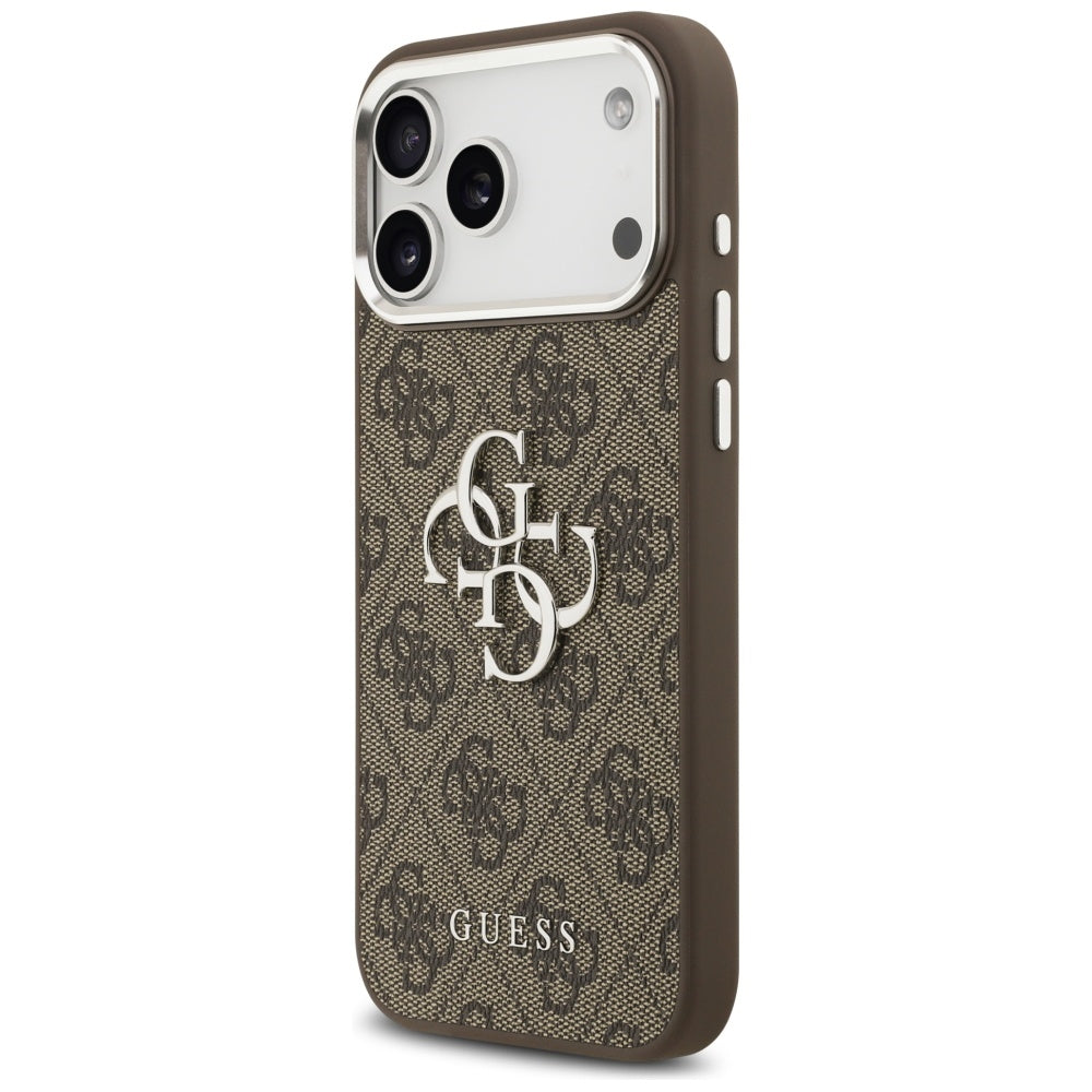 Etui til Apple iPhone 17 Pro Max, Guess, Big 4G Logo Classic, Brun Sølvfarvet