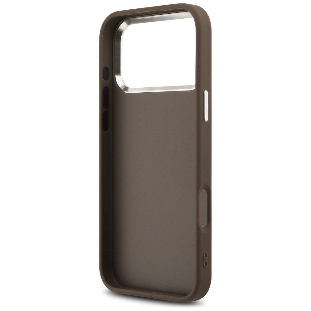Etui til Apple iPhone 17 Pro Max, Guess, Big 4G Logo Classic, Brun Sølvfarvet