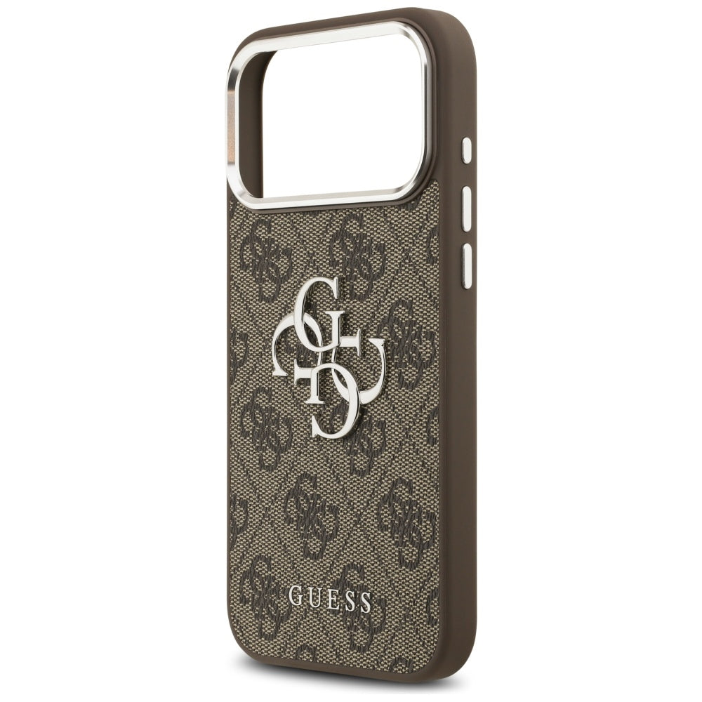 Etui til Apple iPhone 17 Pro Max, Guess, Big 4G Logo Classic, Brun Sølvfarvet