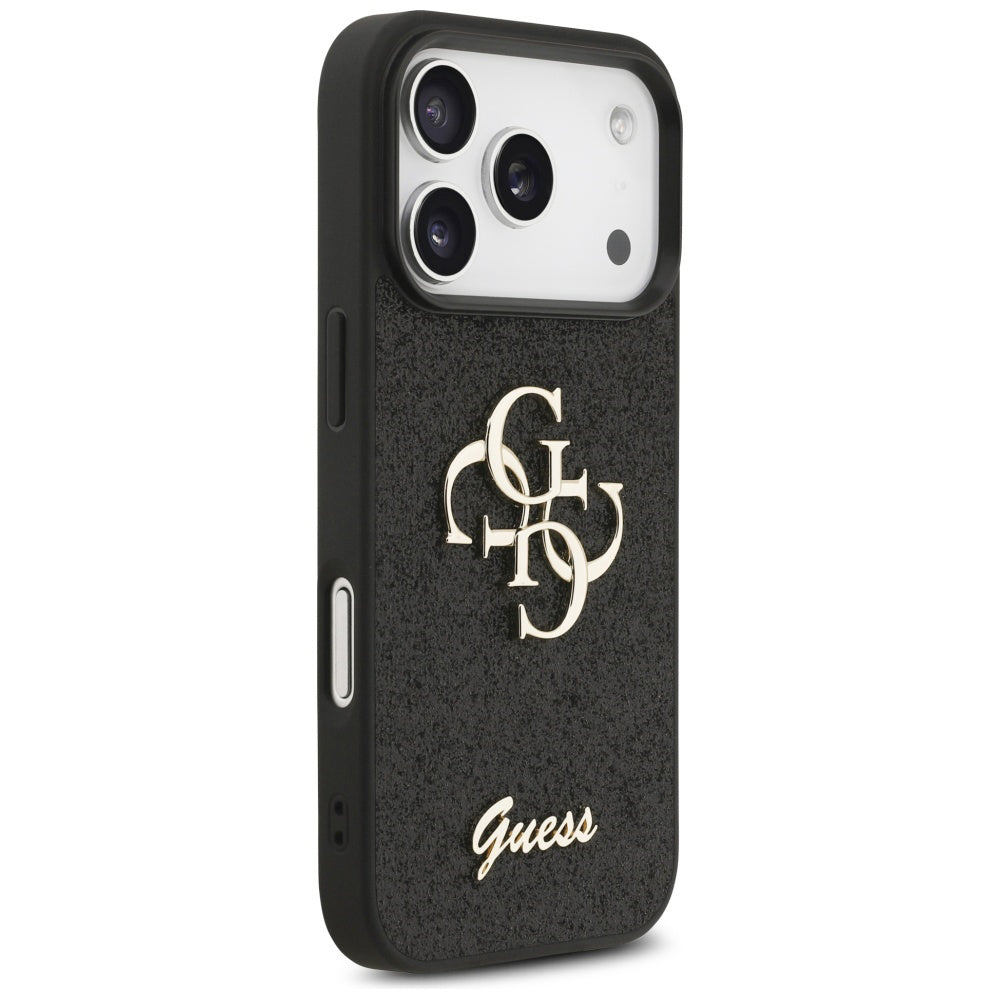 Etui til Apple iPhone 17 Pro Max, Guess, Fixed Glitter Big 4G, Sort