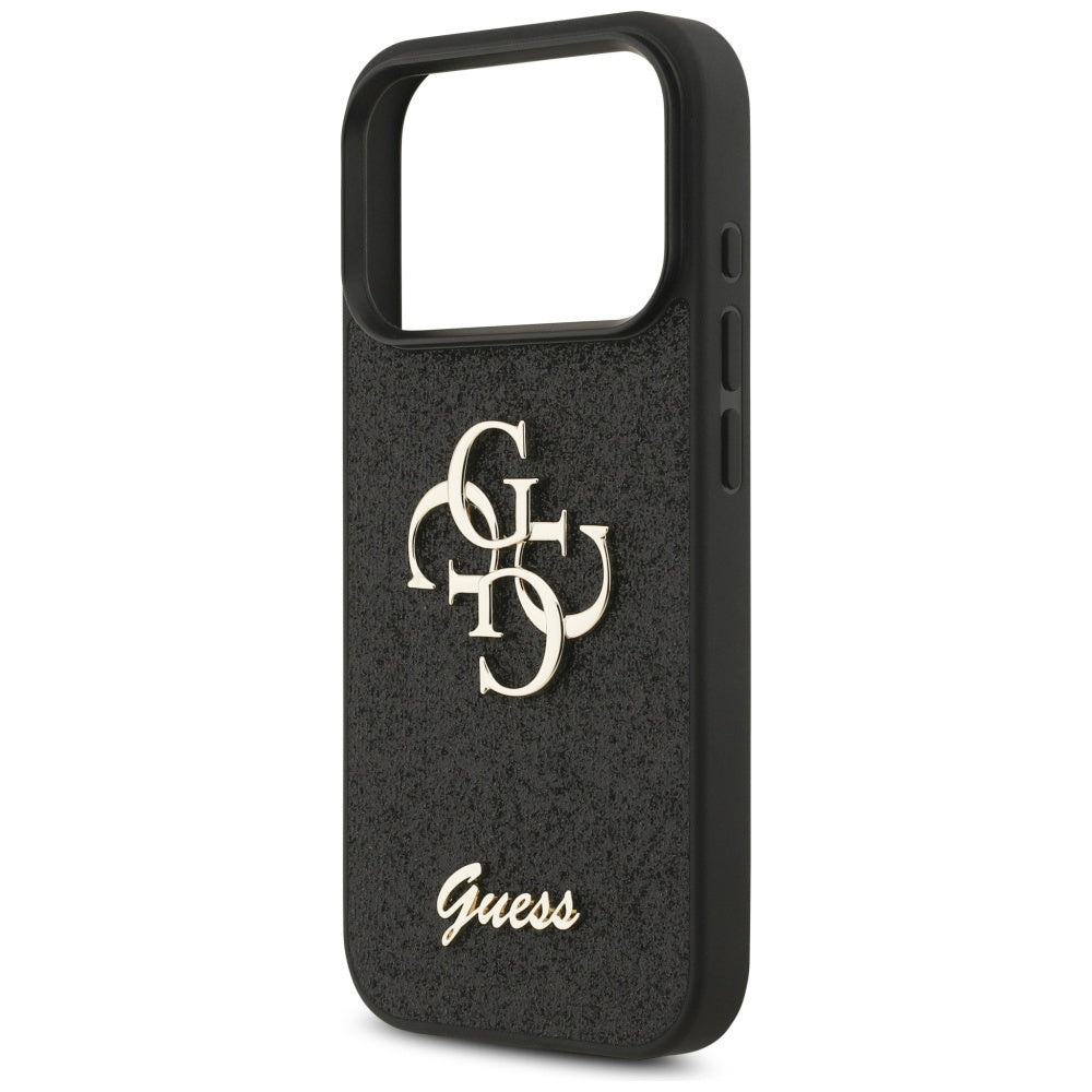 Etui til Apple iPhone 17 Pro Max, Guess, Fixed Glitter Big 4G, Sort