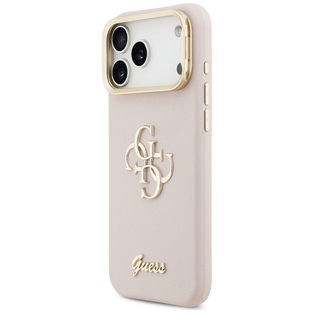 Etui til Apple iPhone 17 Pro Max, Guess, Grained Big 4G Stand Camera, Pink